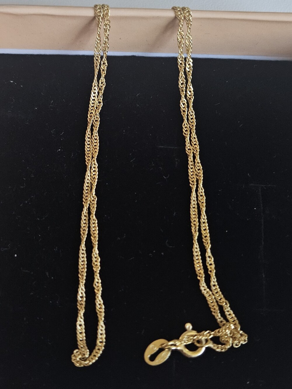 Gold 925 Italian Sterling Silver Singapore Chain Necklace 20"